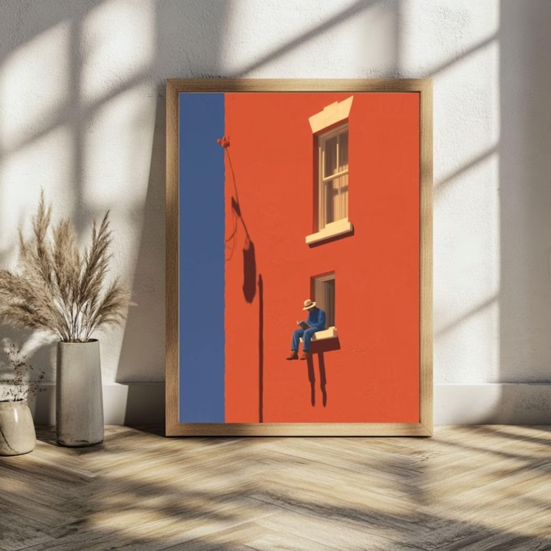 Vintage Toys Collection - Vintage Minimalistisches Abstraktes Warmes Sonniges Figuren-Poster
