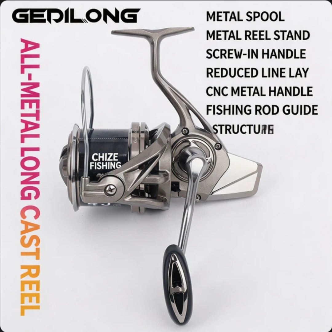 Developing Tank Reel - GEDILONG Spinnrolle aus Vollmetall, lange Wurfweite,