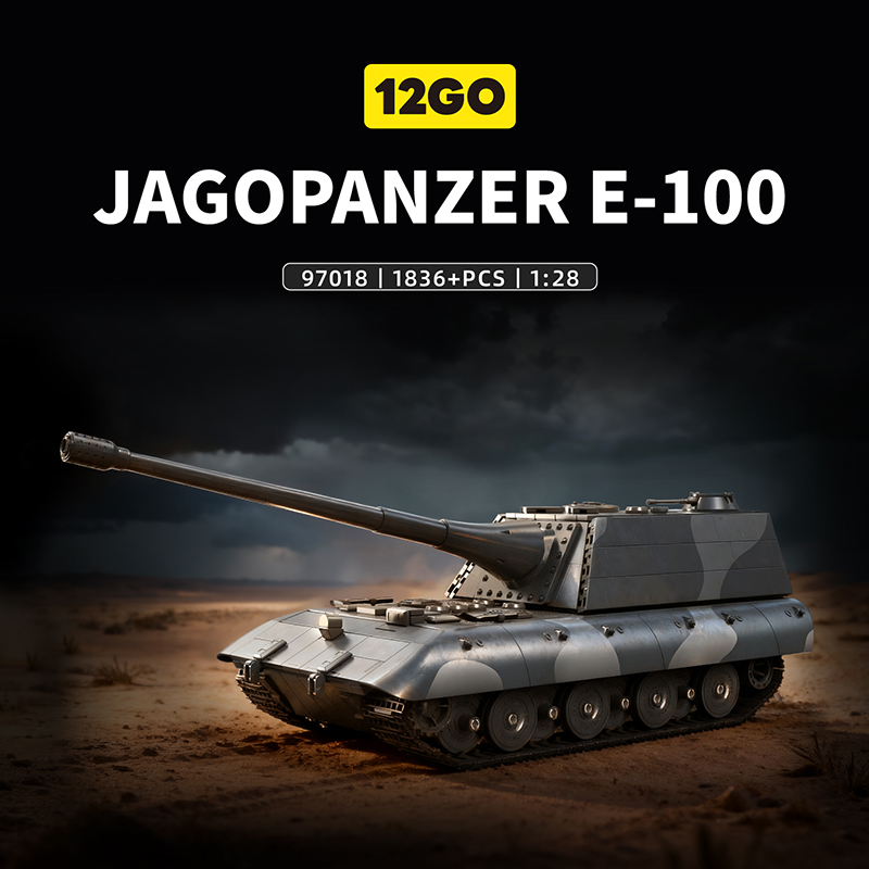 Vintage Toys Collection - 1836-teiliges MOC E-100 Panzerzerstörer-Modell für Erwachsene,