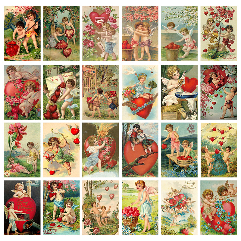 Collectible Vintage Greeting Cards - 12 stücke Valentinstag Vintage Sammlung Postkarte