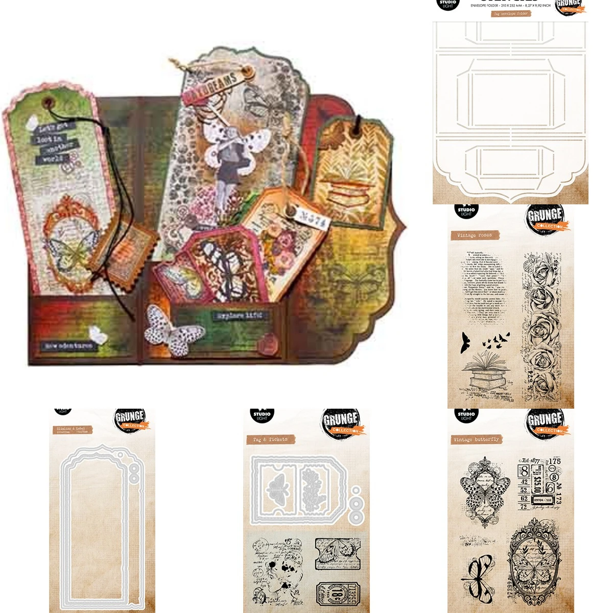 Vintage-Rosen-Grunge-Kollektio – Collectible Vintage Greeting Cards Bewertung und Preis